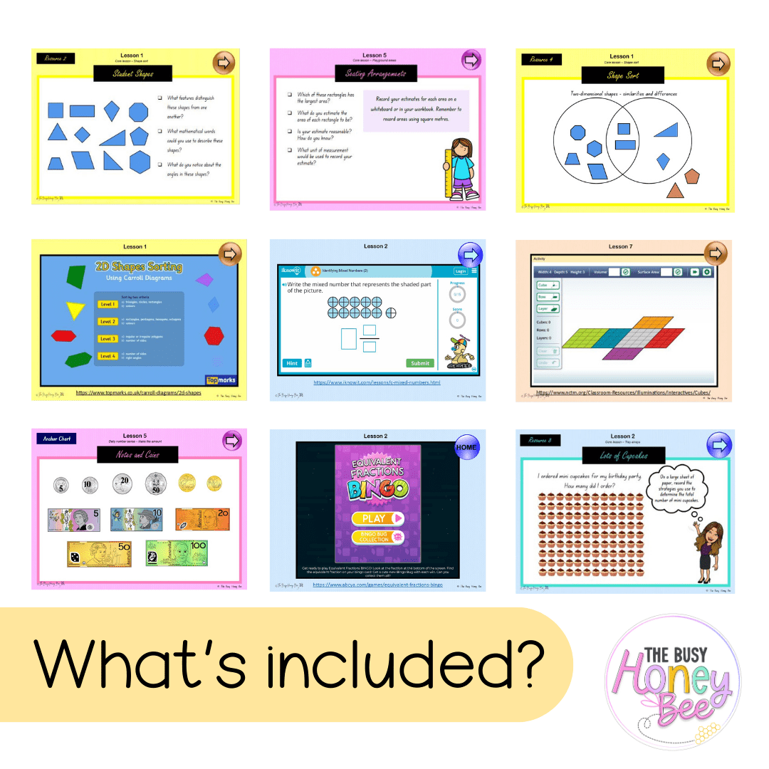 Stage 2 Year B Unit 37 NSW Maths Teaching Slides - Zip Folder: Smart Notebook, PowerPoint, Google Slide Compatible