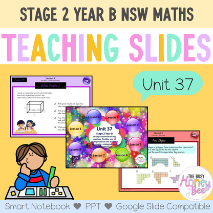 Stage 2 Year B Unit 37 NSW Maths Teaching Slides - Zip Folder: Smart Notebook, PowerPoint, Google Slide Compatible
