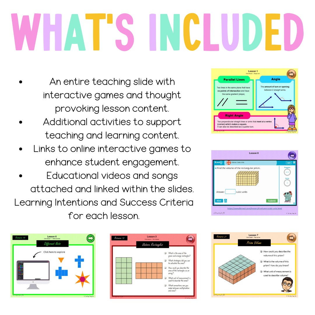 Stage 2 Year B Unit 37 NSW Maths Teaching Slides - Zip Folder: Smart Notebook, PowerPoint, Google Slide Compatible