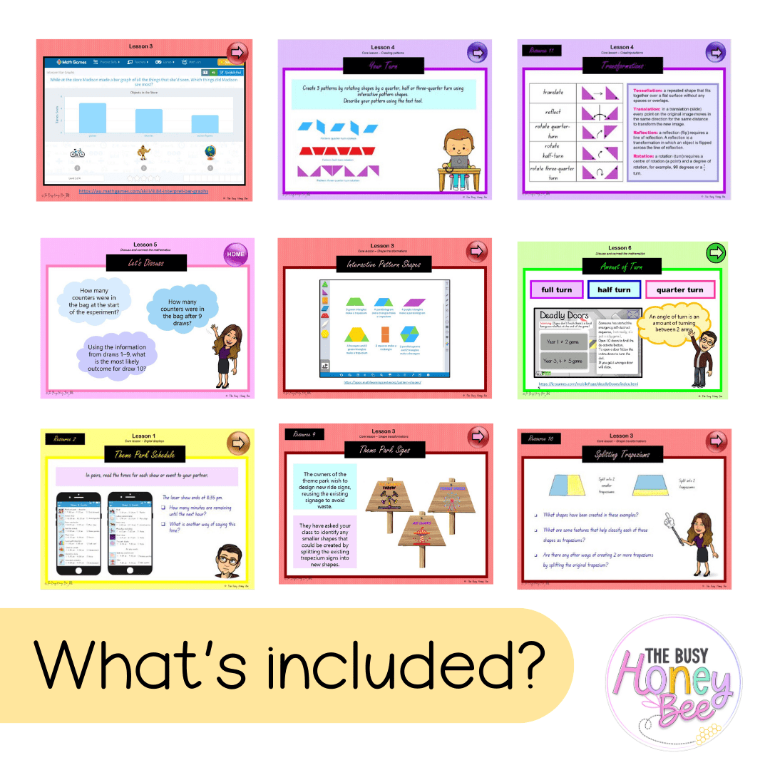 Stage 2 Year B Unit 39 NSW Maths Teaching Slides - Zip Folder: Smart Notebook, PowerPoint, Google Slide Compatible