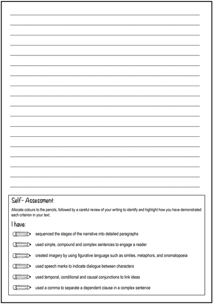 Stage 2 Year B Unit 9 Narrative Writing Pre-Assessment - Assessment
