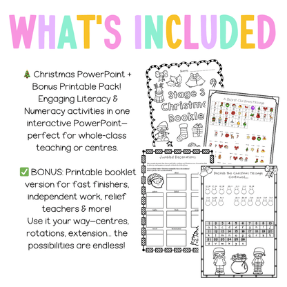Stage 3 Christmas Activities PowerPoint and Booklet - Activity Pack