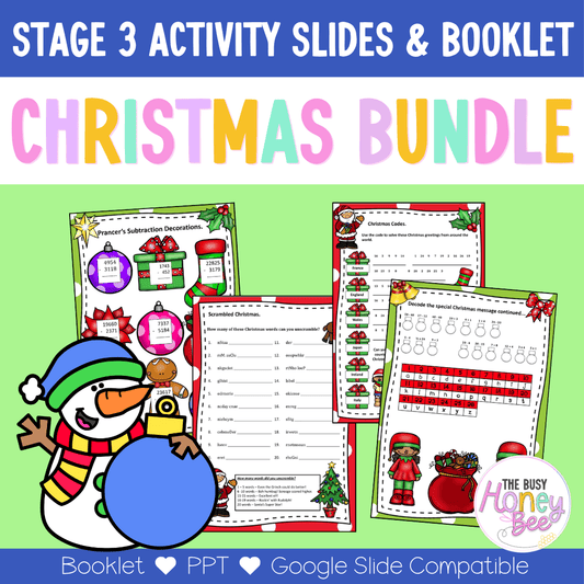Stage 3 Christmas Activities PowerPoint and Booklet - Activity Pack