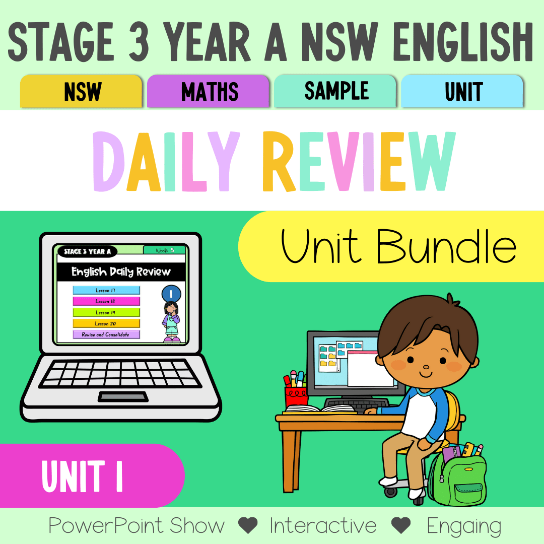 Stage 3 Year A Australian | NSW English Daily Review | Warm-Up Unit 1 Bundle - Warm Up | Revision