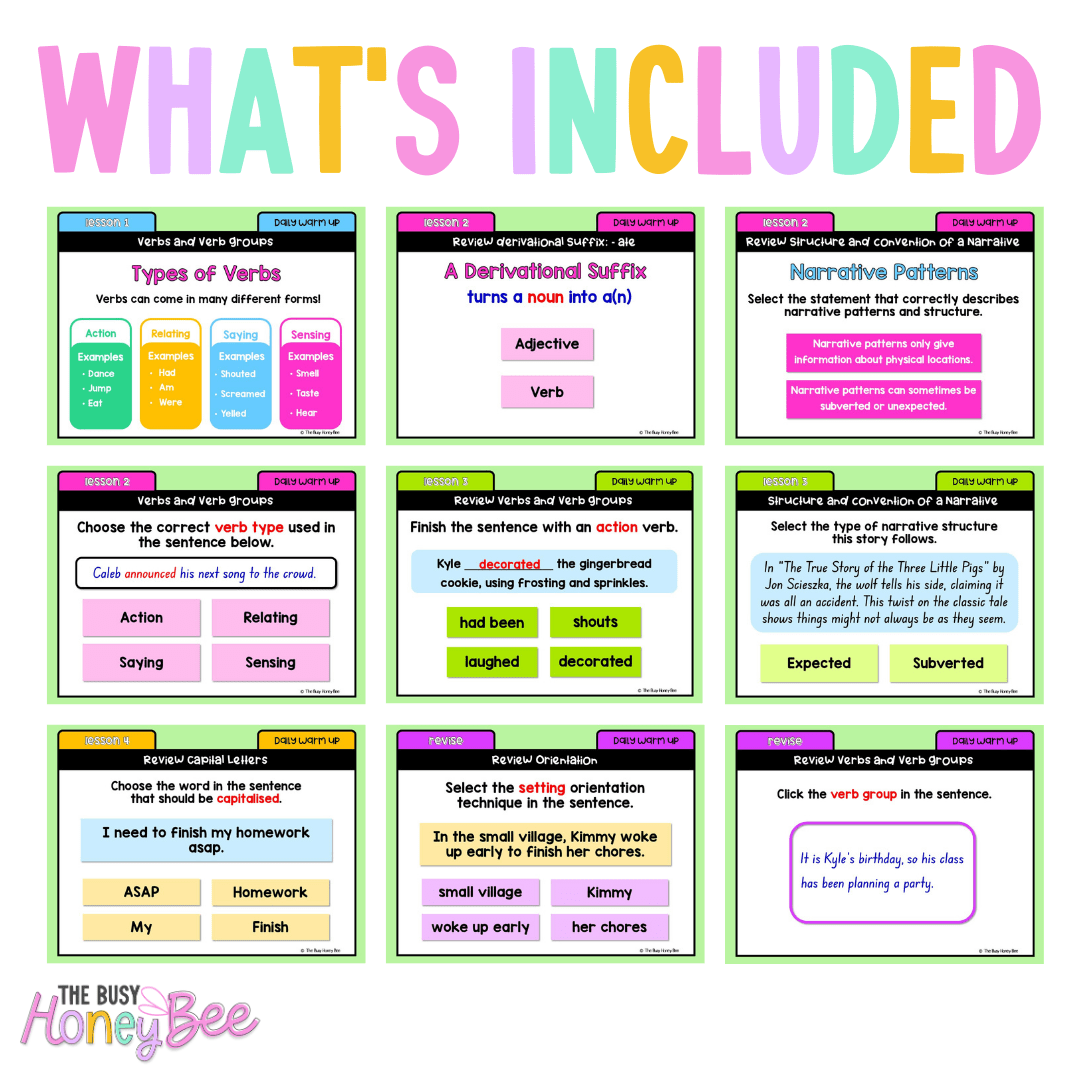 Stage 3 Year A Australian | NSW English Daily Review | Warm-Up Unit 1 Week 1 -