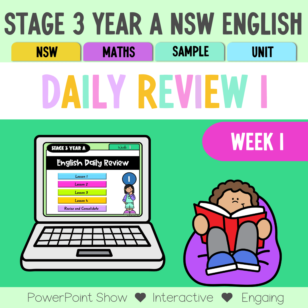 Stage 3 Year A Australian | NSW English Daily Review | Warm-Up Unit 1 Week 1 -