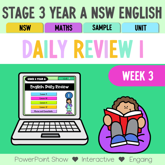 Stage 3 Year A Australian | NSW English Daily Review | Warm-Up Unit 1 Week 3 -