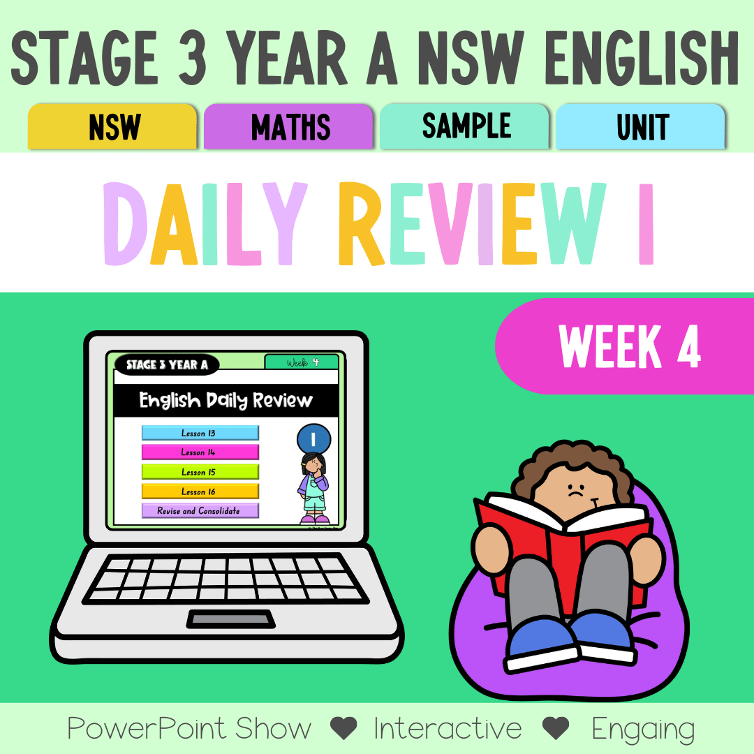 Stage 3 Year A Australian | NSW English Daily Review | Warm-Up Unit 1 Week 4 -