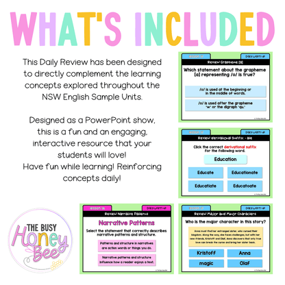 Stage 3 Year A Australian | NSW English Daily Review | Warm-Up Unit 1 Week 5 - Warm Up | Revision