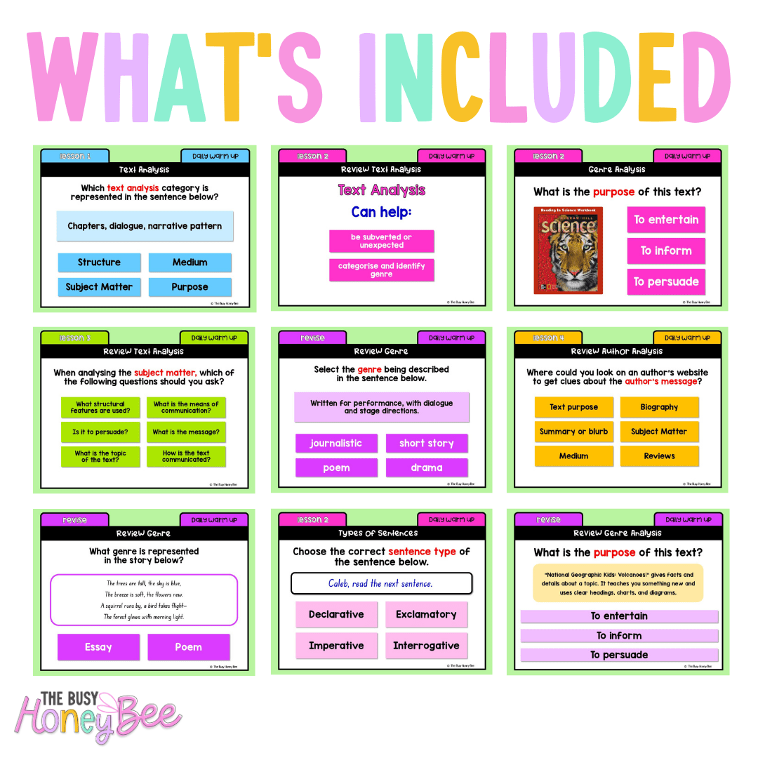 Stage 3 Year A Australian | NSW English Daily Review | Warm-Up Unit 2 Bundle - Warm Up | Revision