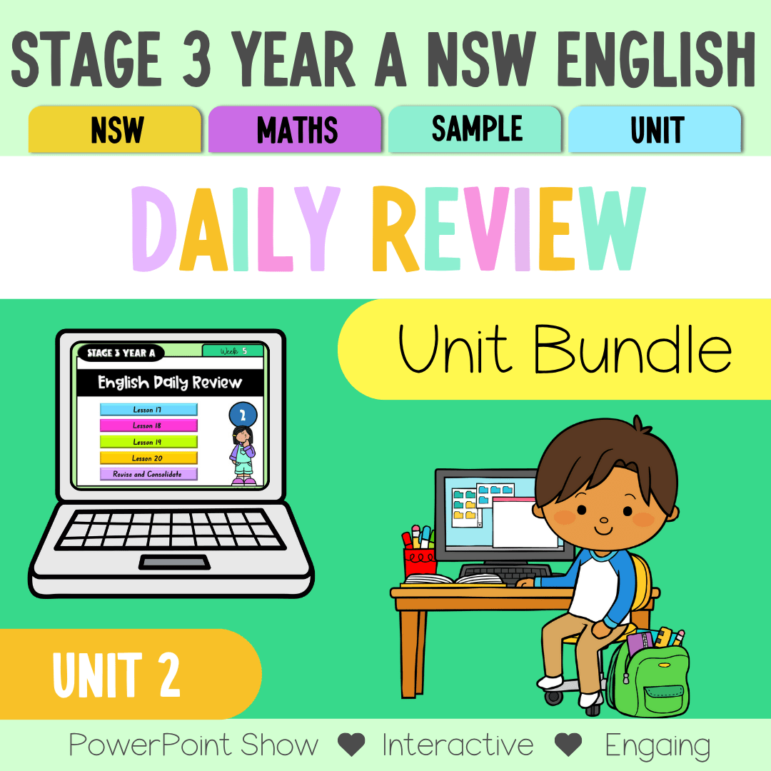 Stage 3 Year A Australian | NSW English Daily Review | Warm-Up Unit 2 Bundle - Warm Up | Revision