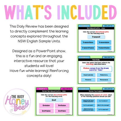 Stage 3 Year A Australian | NSW English Daily Review | Warm-Up Unit 2 Week 4 - Warm Up | Revision