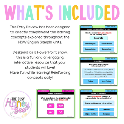 Stage 3 Year A Australian | NSW English Daily Review | Warm-Up Unit 2 Week 5 - Warm Up | Revision