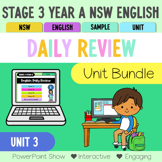 Stage 3 Year A Australian | NSW English Daily Review | Warm-Up Unit 3 Bundle - Warm Up | Revision