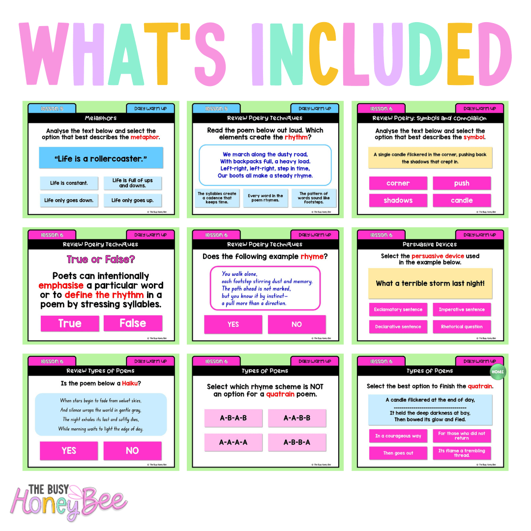 Stage 3 Year A Australian | NSW English Daily Review | Warm-Up Unit 4 Bundle - Warm Up | Revision