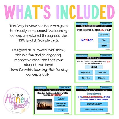 Stage 3 Year A Australian | NSW English Daily Review | Warm-Up Unit 4 Week 2 - Warm Up | Revision