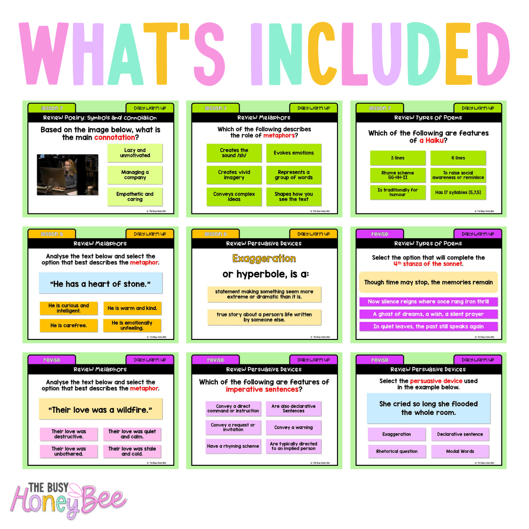 Stage 3 Year A Australian | NSW English Daily Review | Warm-Up Unit 4 Week 2 - Warm Up | Revision