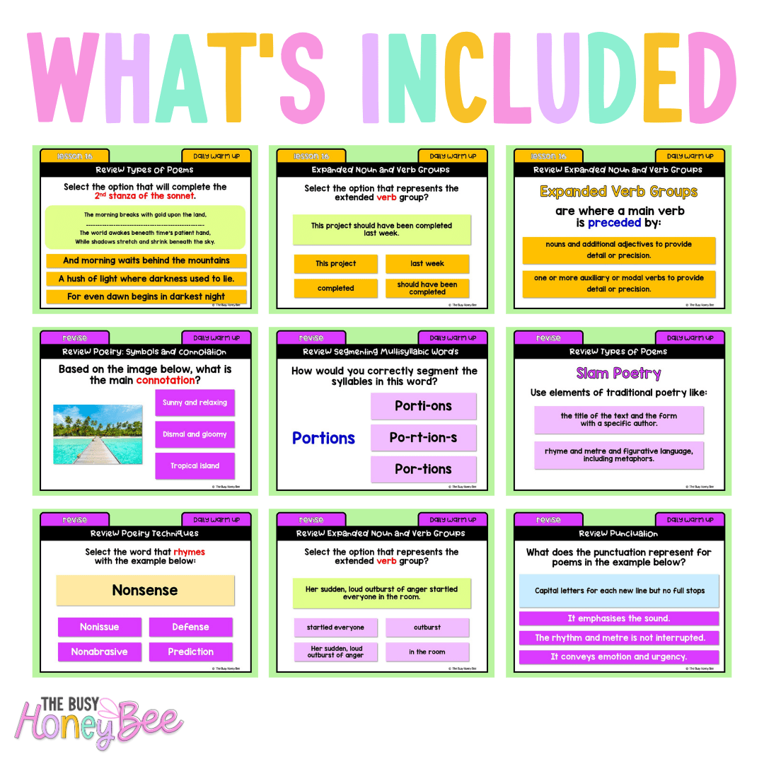 Stage 3 Year A Australian | NSW English Daily Review | Warm-Up Unit 4 Week 4 - Warm Up | Revision