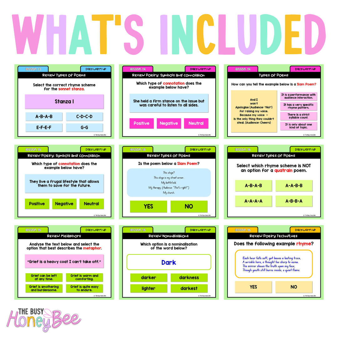 Stage 3 Year A Australian | NSW English Daily Review | Warm-Up Unit 4 Week 4 - Warm Up | Revision