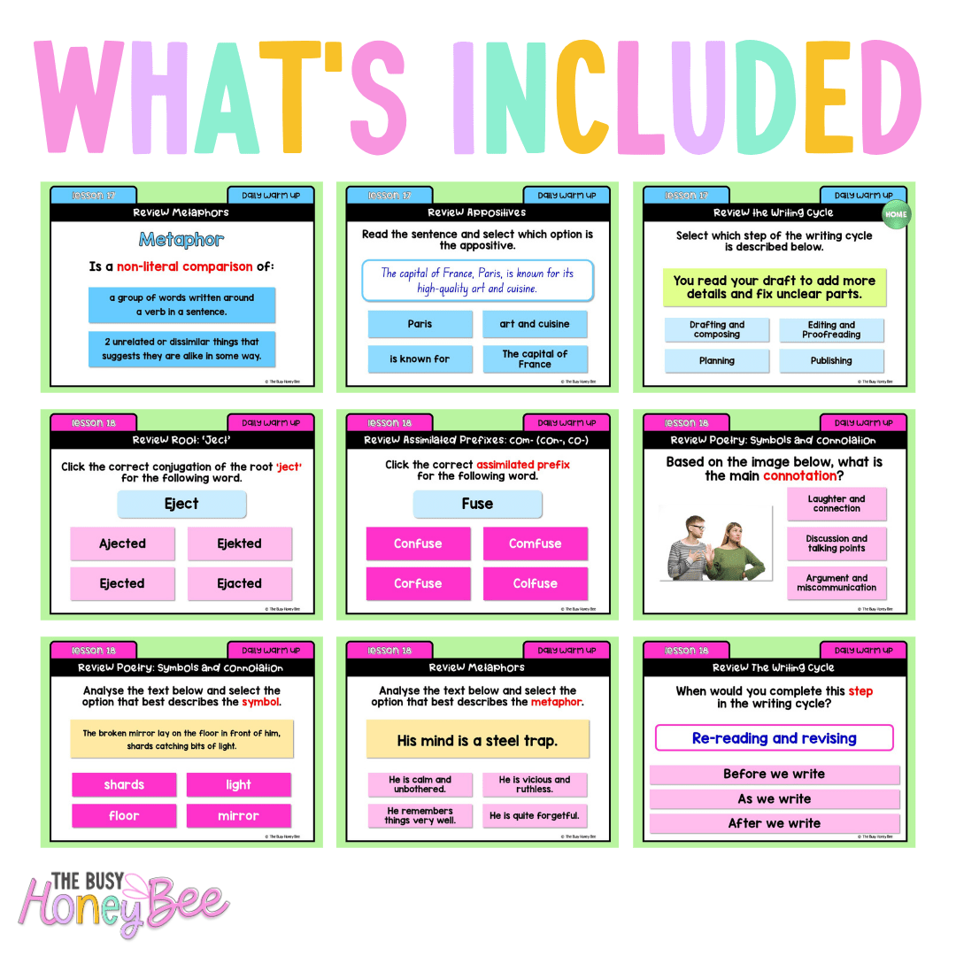 Stage 3 Year A Australian | NSW English Daily Review | Warm-Up Unit 4 Week 5 - Warm Up | Revision