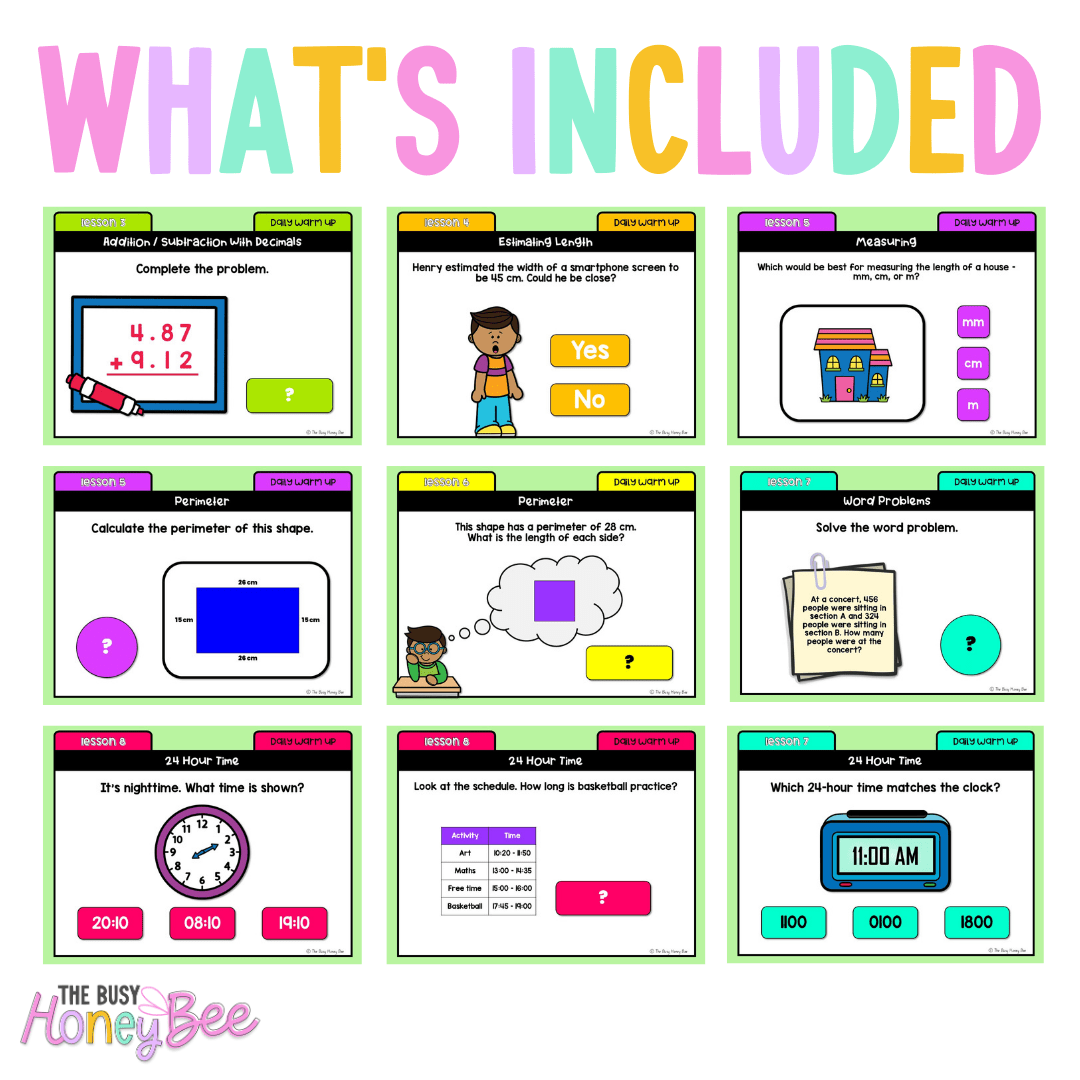 Stage 3 Year A Australian | NSW Math Daily Review | Warm-Up Term 1 Mega Bundle -