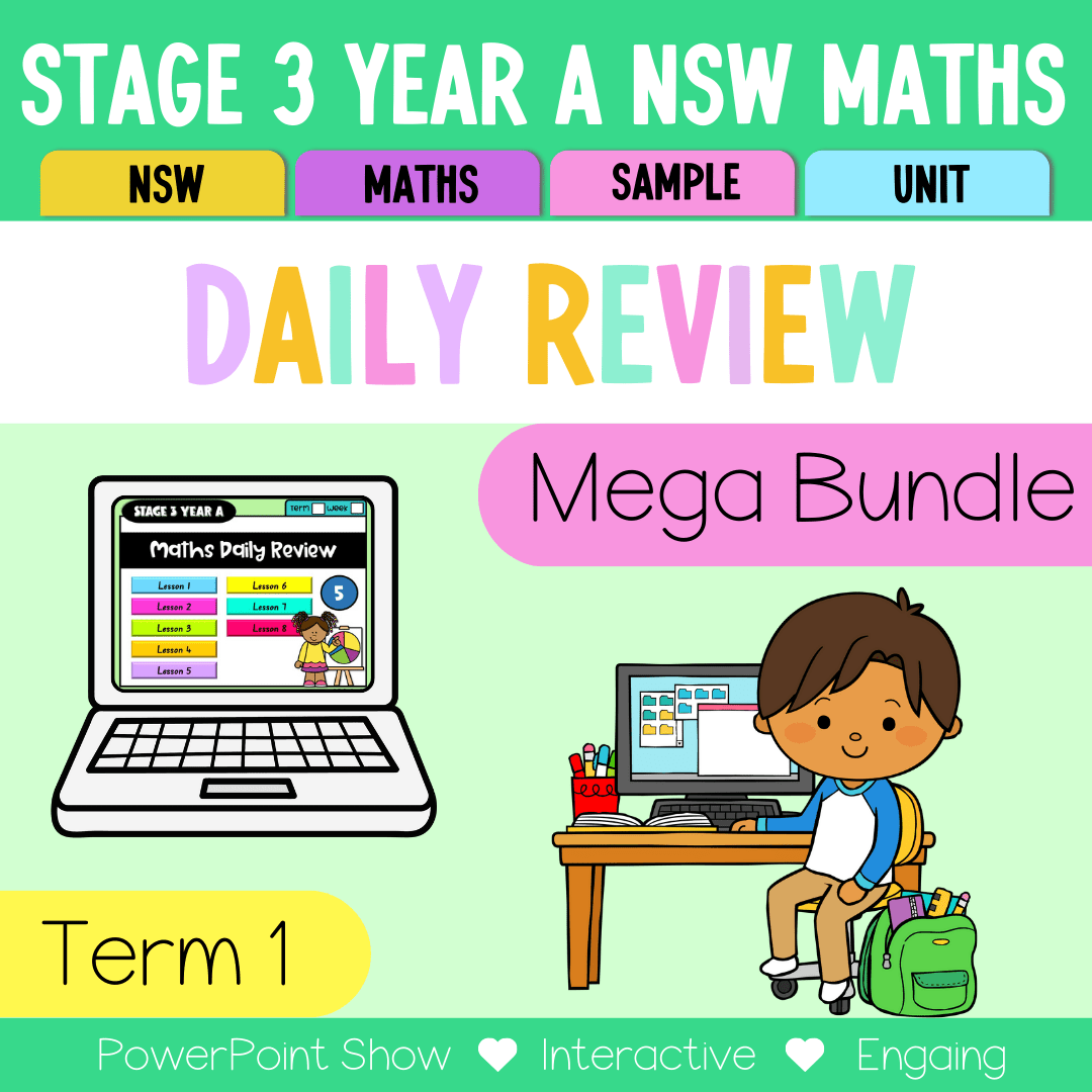 Stage 3 Year A Australian | NSW Math Daily Review | Warm-Up Term 1 Mega Bundle -