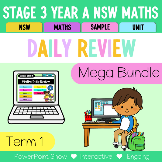 Stage 3 Year A Australian | NSW Math Daily Review | Warm-Up Term 1 Mega Bundle -