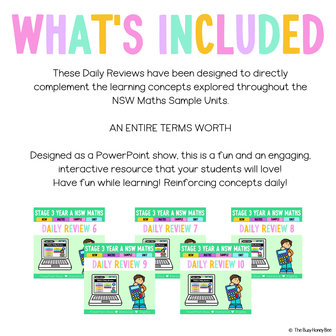 Stage 3 Year A Australian | NSW Math Daily Review | Warm-Up Term 2 Mega Bundle - Warm Up | Revision