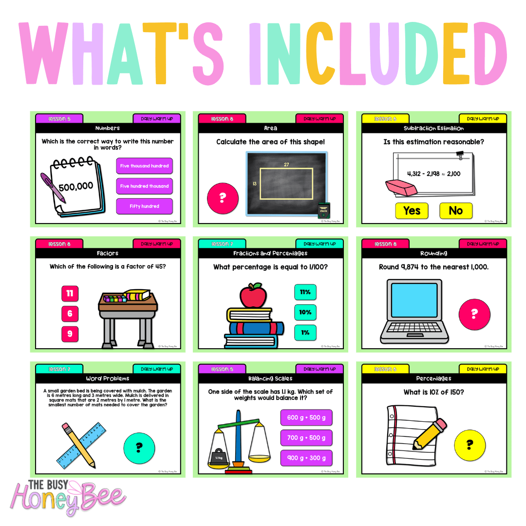 Stage 3 Year A Australian | NSW Math Daily Review | Warm-Up Term 3 Mega Bundle - Warm Up | Revision