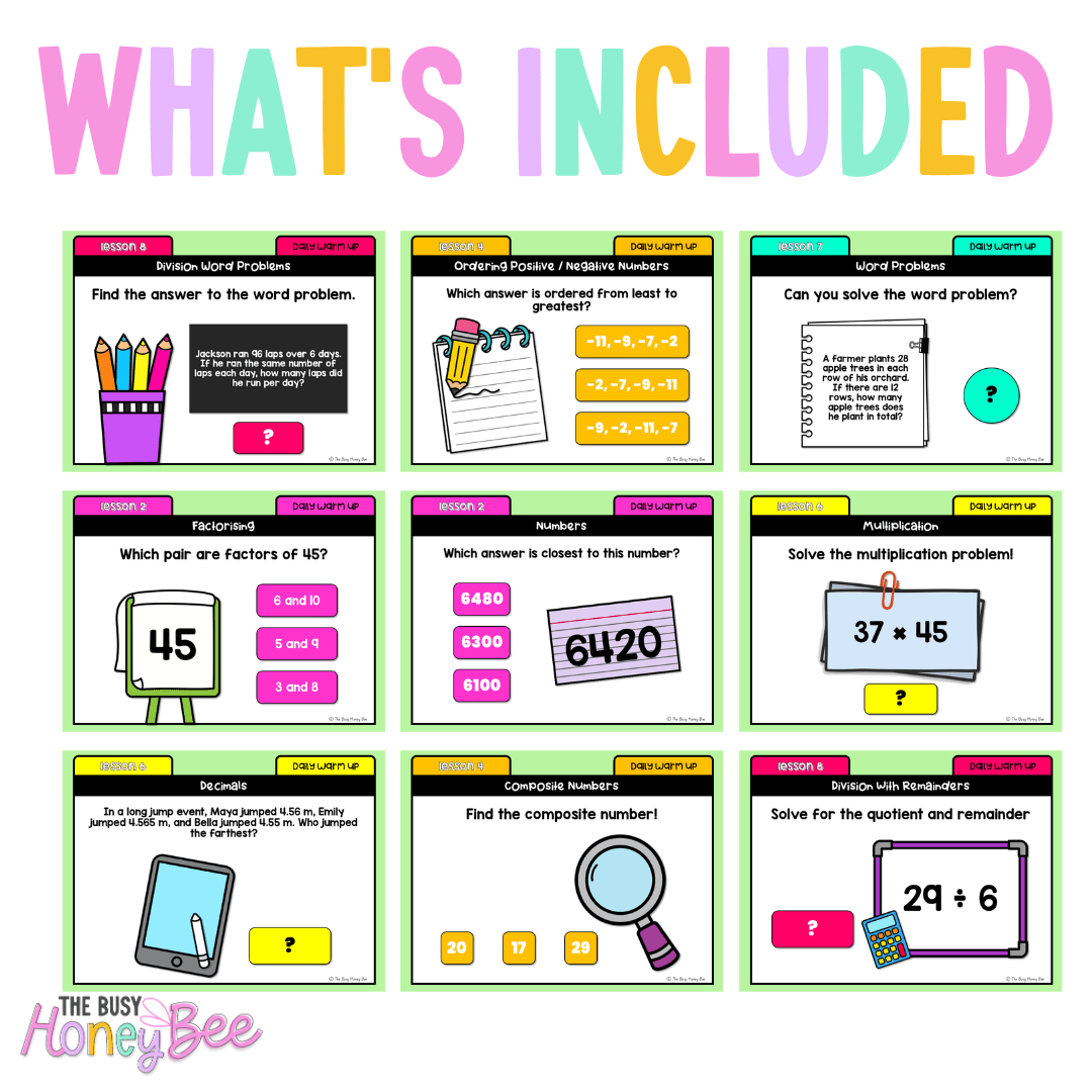 Stage 3 Year A Australian | NSW Math Daily Review | Warm-Up Term 3 Mega Bundle - Warm Up | Revision