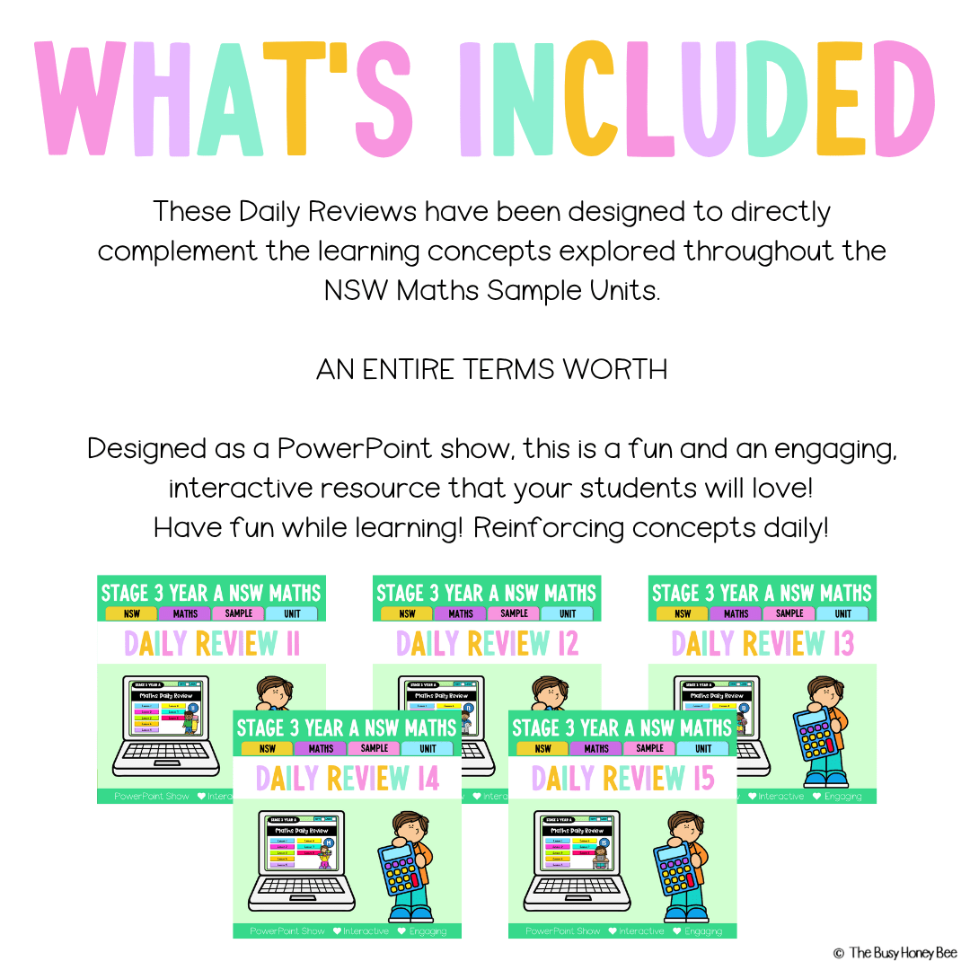 Stage 3 Year A Australian | NSW Math Daily Review | Warm-Up Term 3 Mega Bundle - Warm Up | Revision