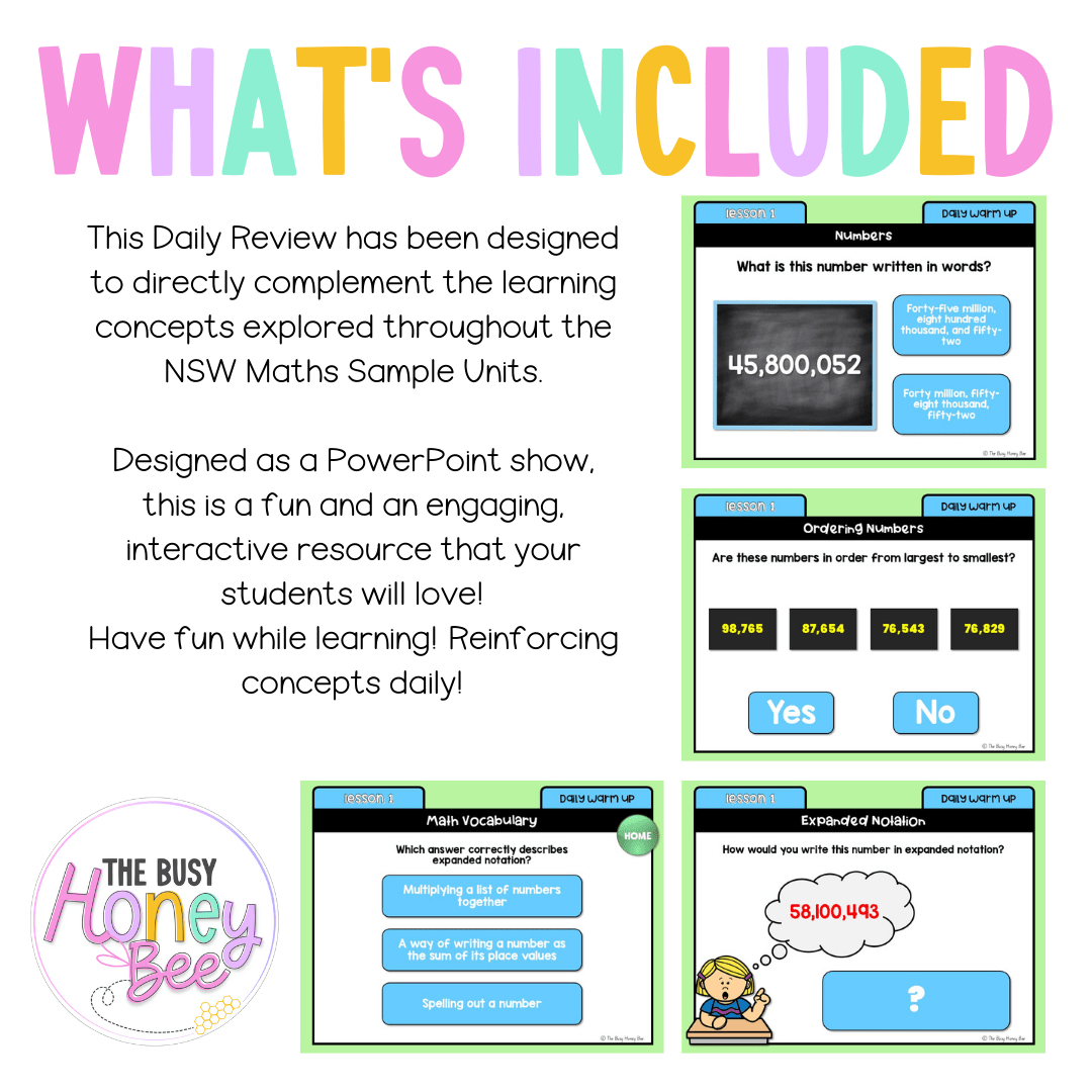 Stage 3 Year A Australian | NSW Math Daily Review | Warm-Up Unit 1 -