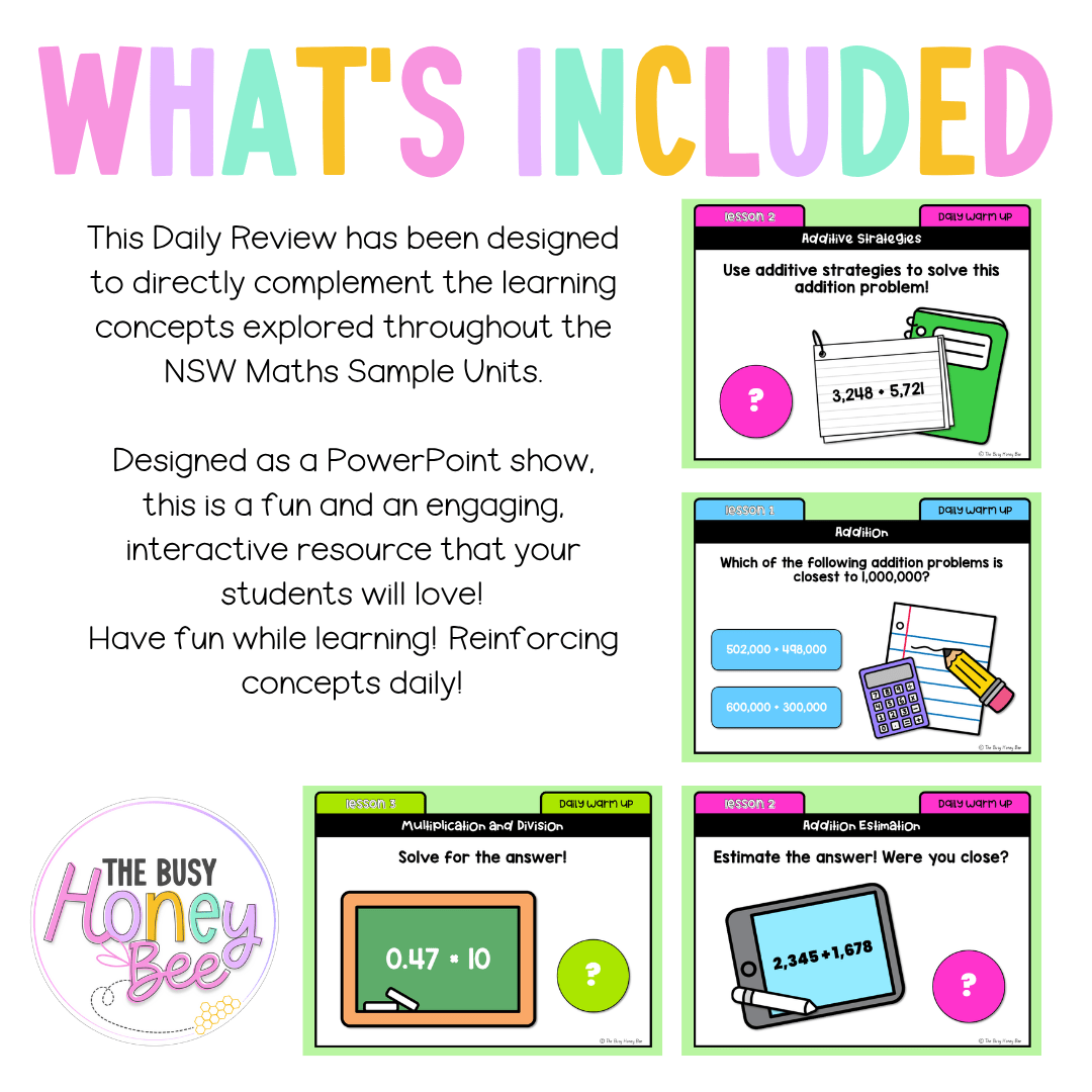 Stage 3 Year A Australian | NSW Math Daily Review | Warm-Up Unit 15 - Warm Up | Revision