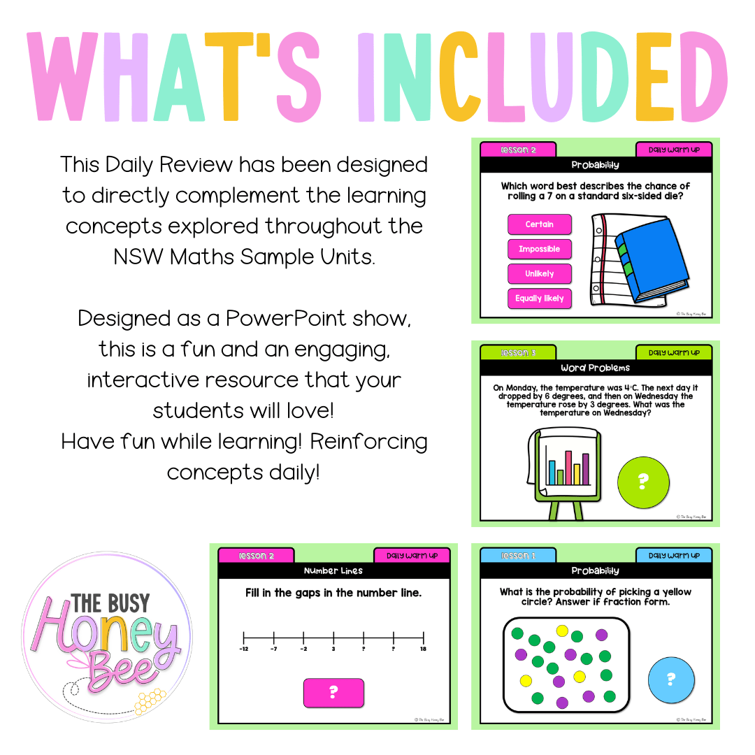 Stage 3 Year A Australian | NSW Math Daily Review | Warm-Up Unit 18 - Warm Up | Revision