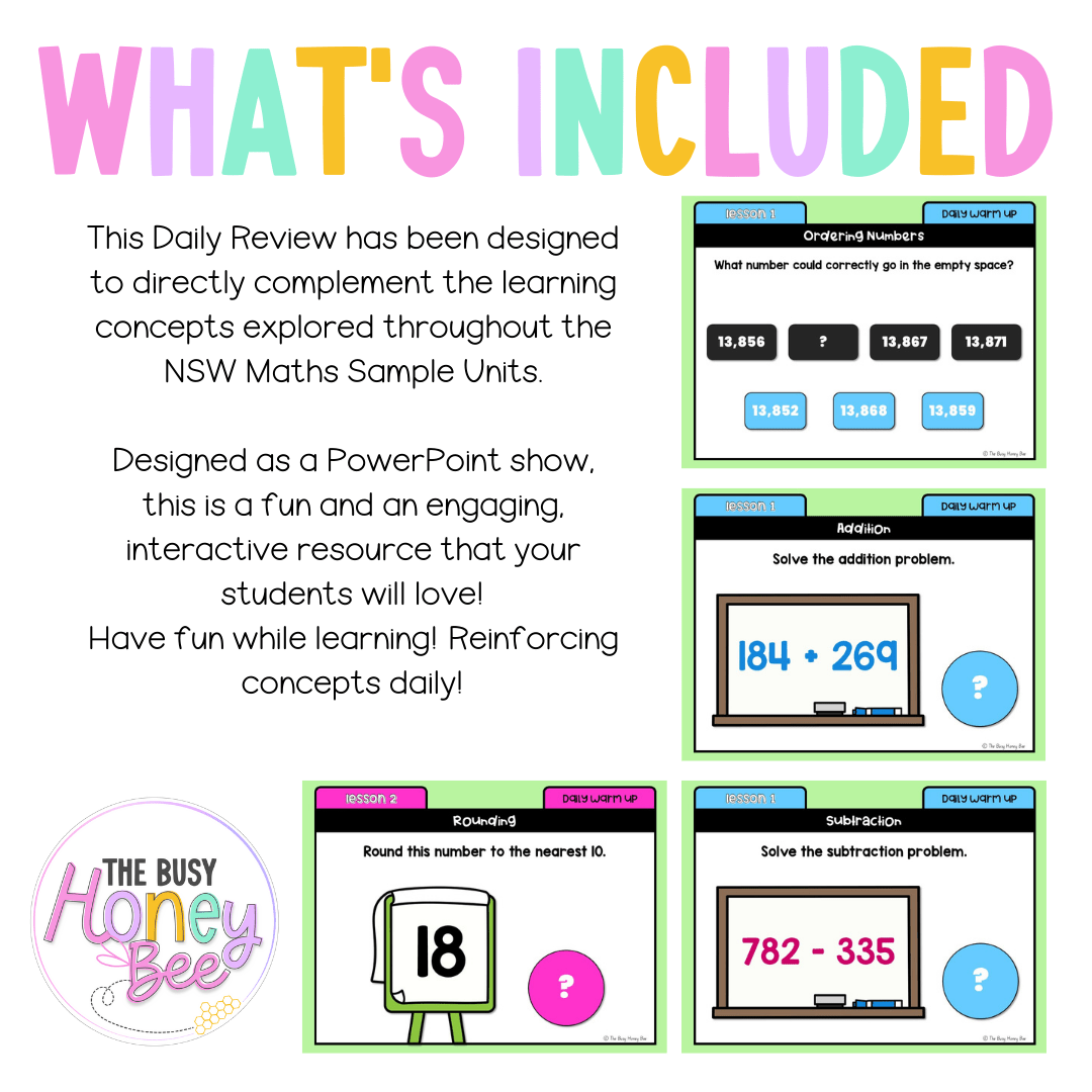 Stage 3 Year A Australian | NSW Math Daily Review | Warm-Up Unit 2 -
