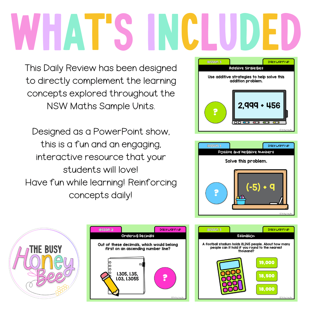 Stage 3 Year A Australian | NSW Math Daily Review | Warm-Up Unit 20 - Warm Up | Revision