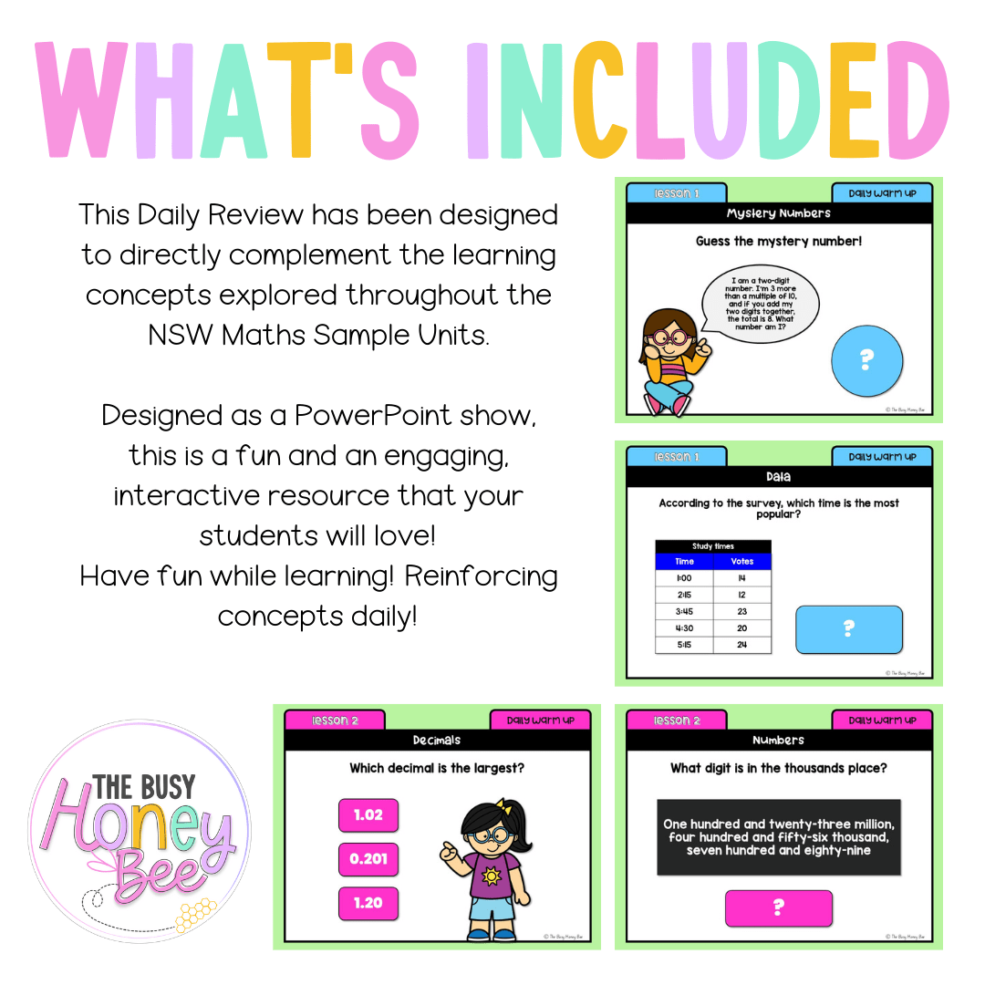 Stage 3 Year A Australian | NSW Math Daily Review | Warm-Up Unit 5 -