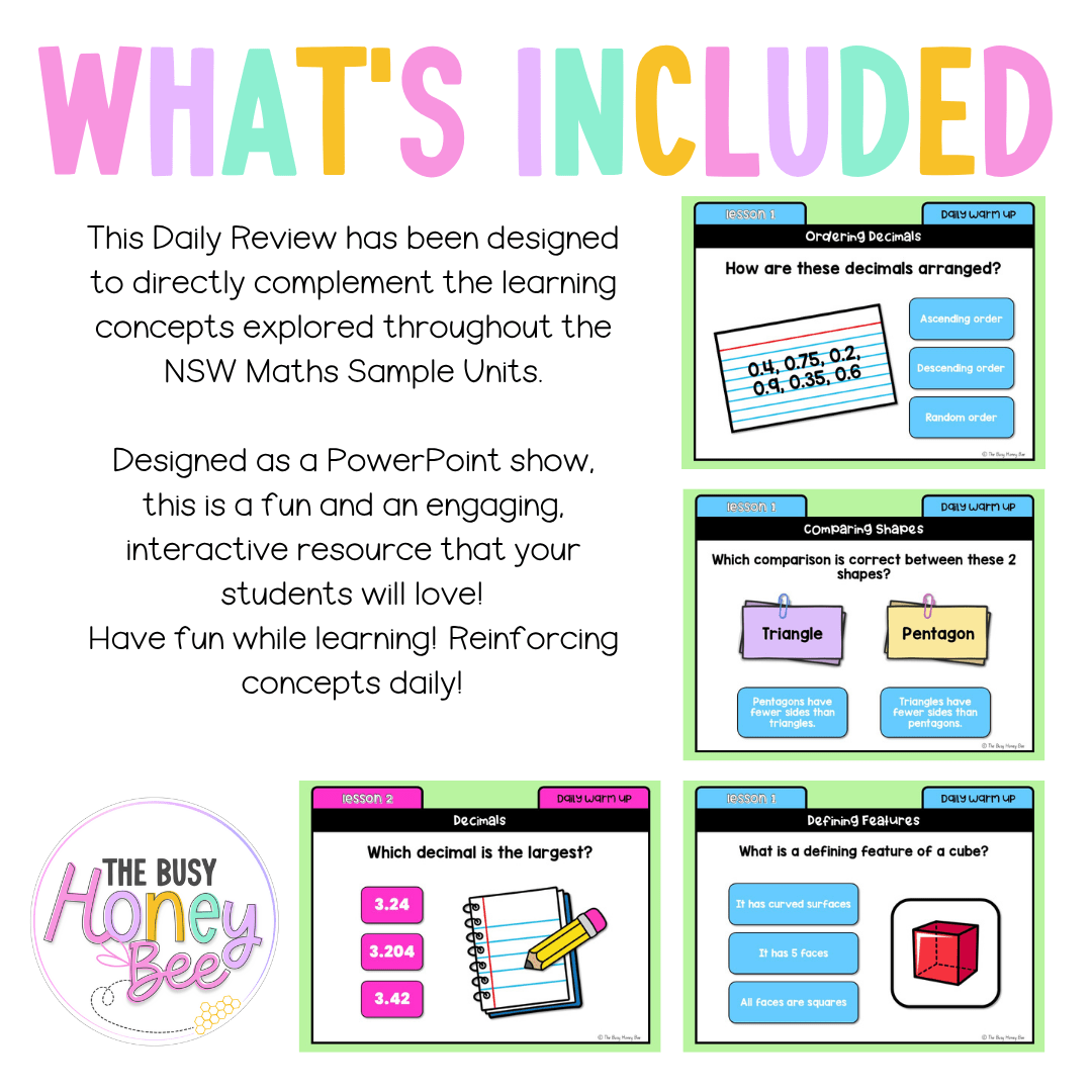 Stage 3 Year A Australian | NSW Math Daily Review | Warm-Up Unit 9 - Warm Up | Revision