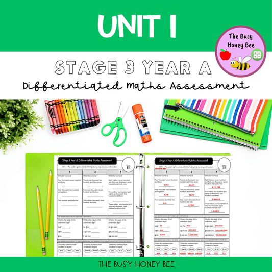 Stage 3 Year A Differentiated Maths Assessment Unit 1 - Assessment