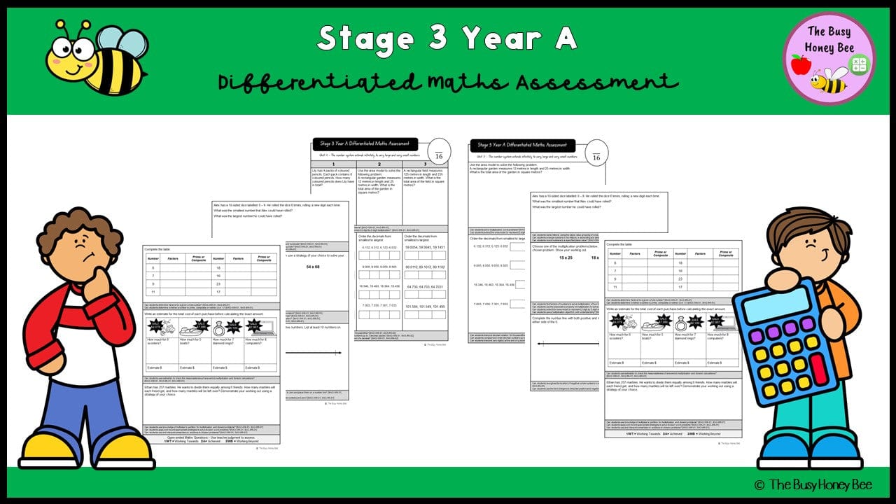 Stage 3 Year A Differentiated Maths Assessment Unit 11 - Microsoft Word Document