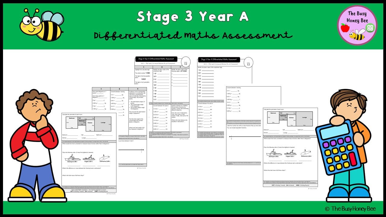 Stage 3 Year A Differentiated Maths Assessment Unit 14 - Microsoft Word Document