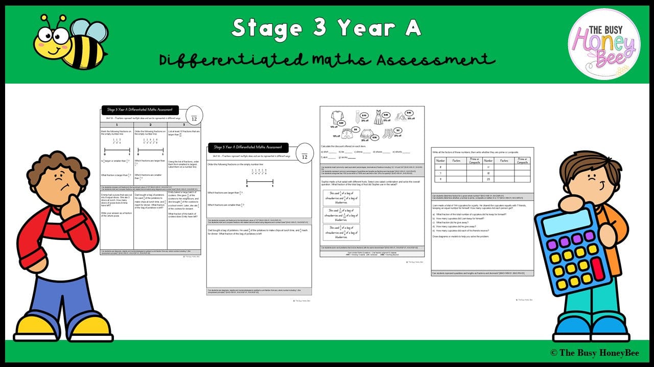 Stage 3 Year A Differentiated Maths Assessment Unit 16 - Assessment