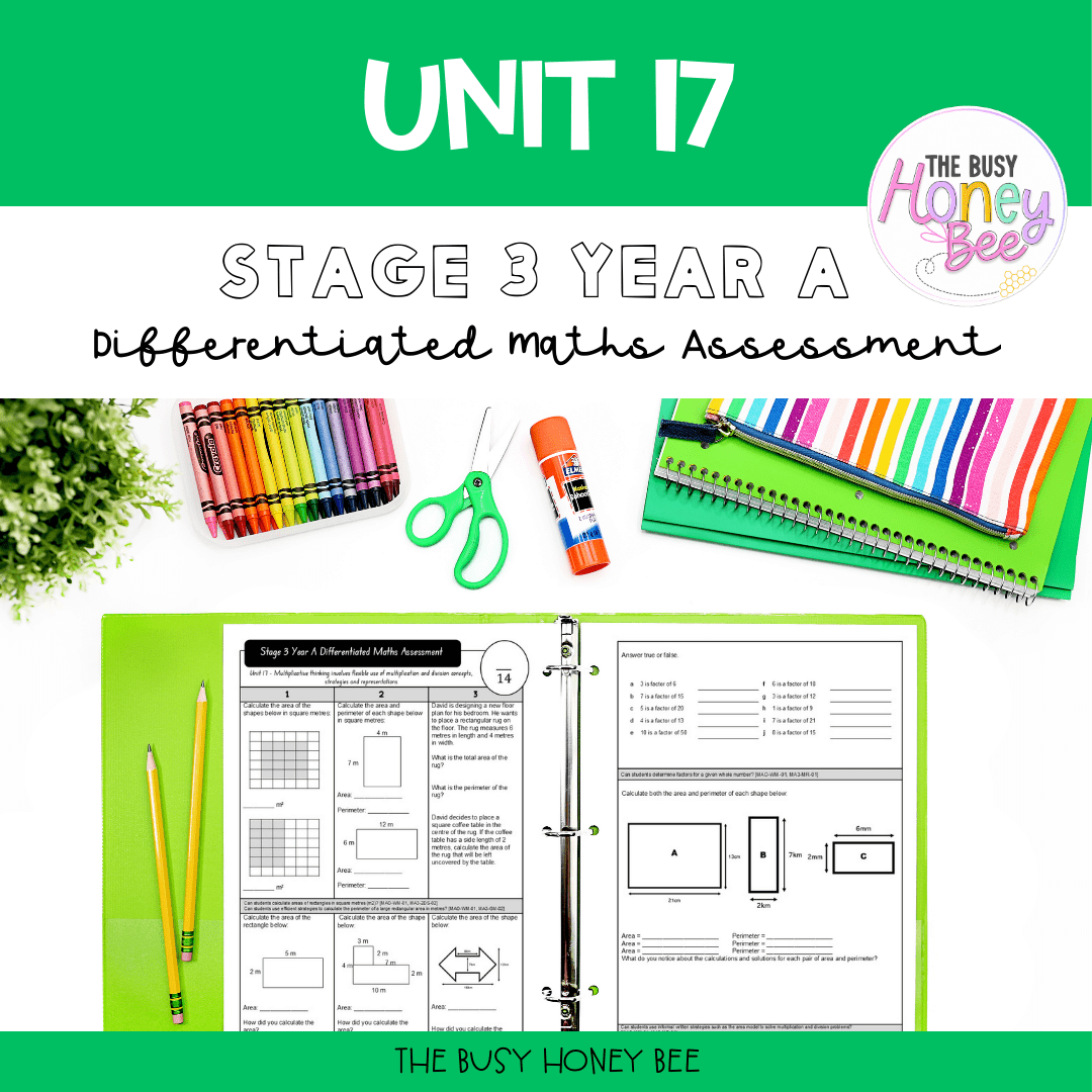 Stage 3 Year A Differentiated Maths Assessment Unit 17 - Assessment