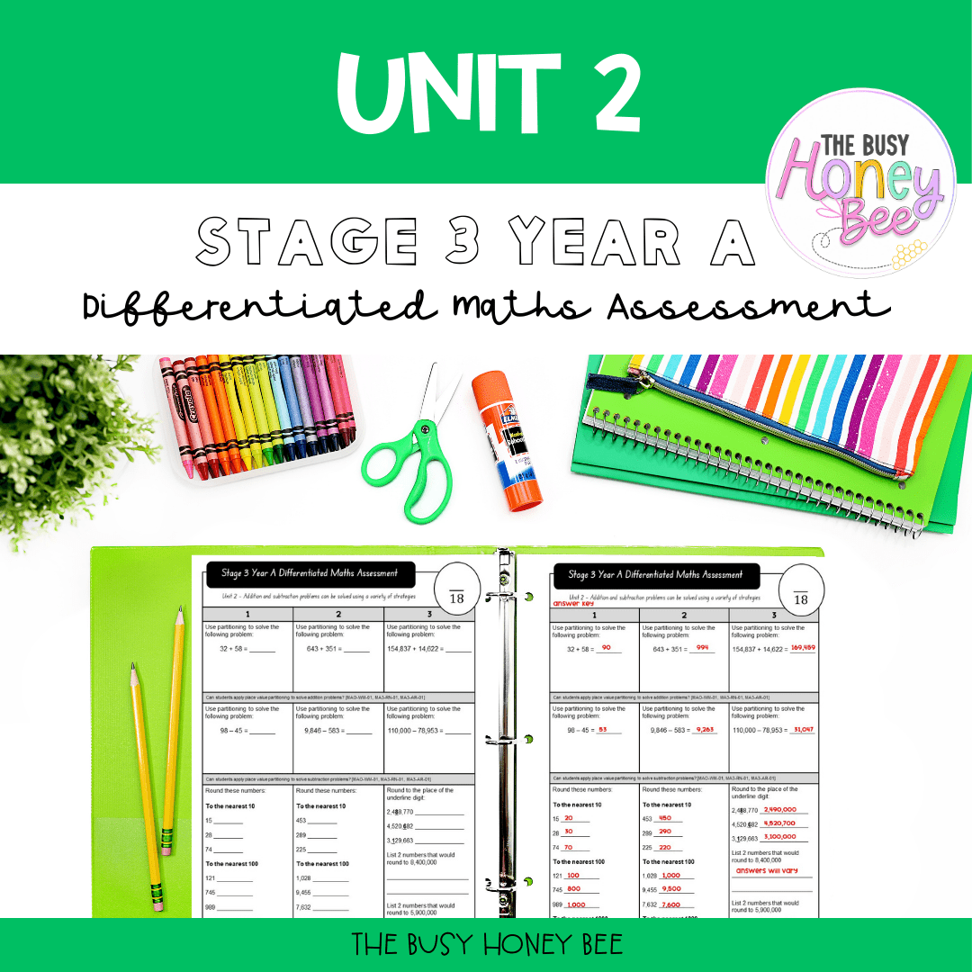 Stage 3 Year A Differentiated Maths Assessment Unit 2 - Microsoft Word Document
