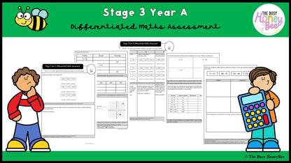 Stage 3 Year A Differentiated Maths Assessment Unit 20 - Assessment