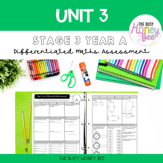 Stage 3 Year A Differentiated Maths Assessment Unit 3 - Microsoft Word Document