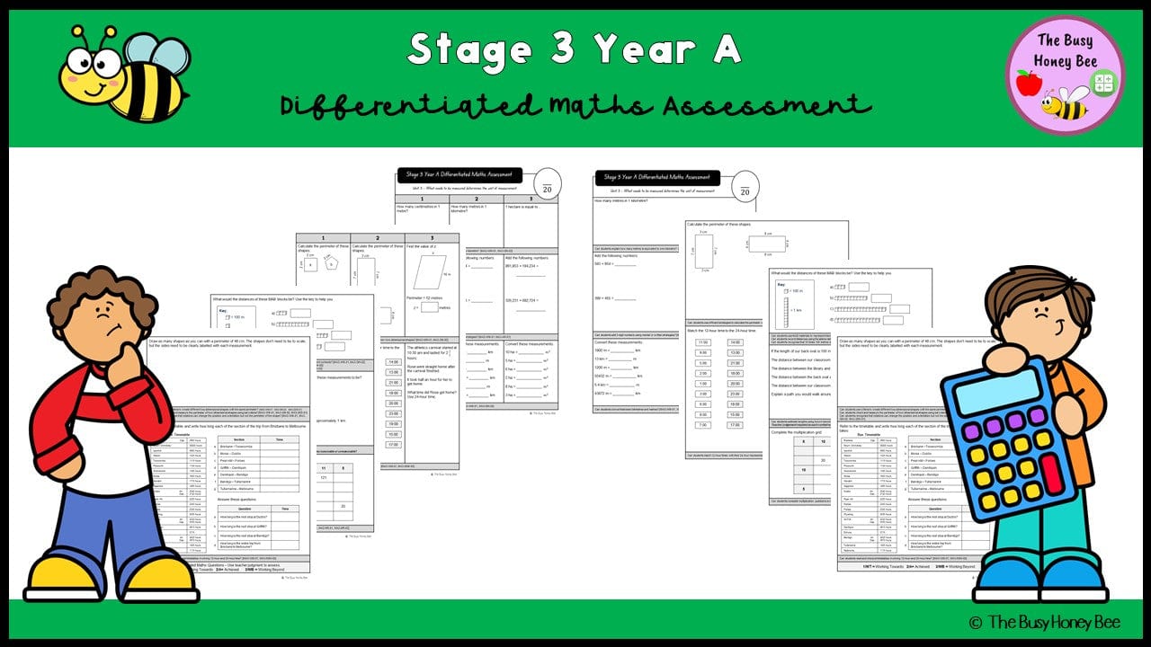 Stage 3 Year A Differentiated Maths Assessment Unit 3 - Microsoft Word Document