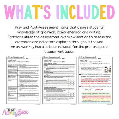 Stage 3 Year A English Pre- and Post-Assessment Unit 1 Narrative - Assessment