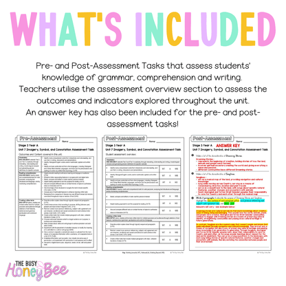 Stage 3 Year A English Pre- and Post-Assessment Unit 7 Imagery, symbol and connotation -