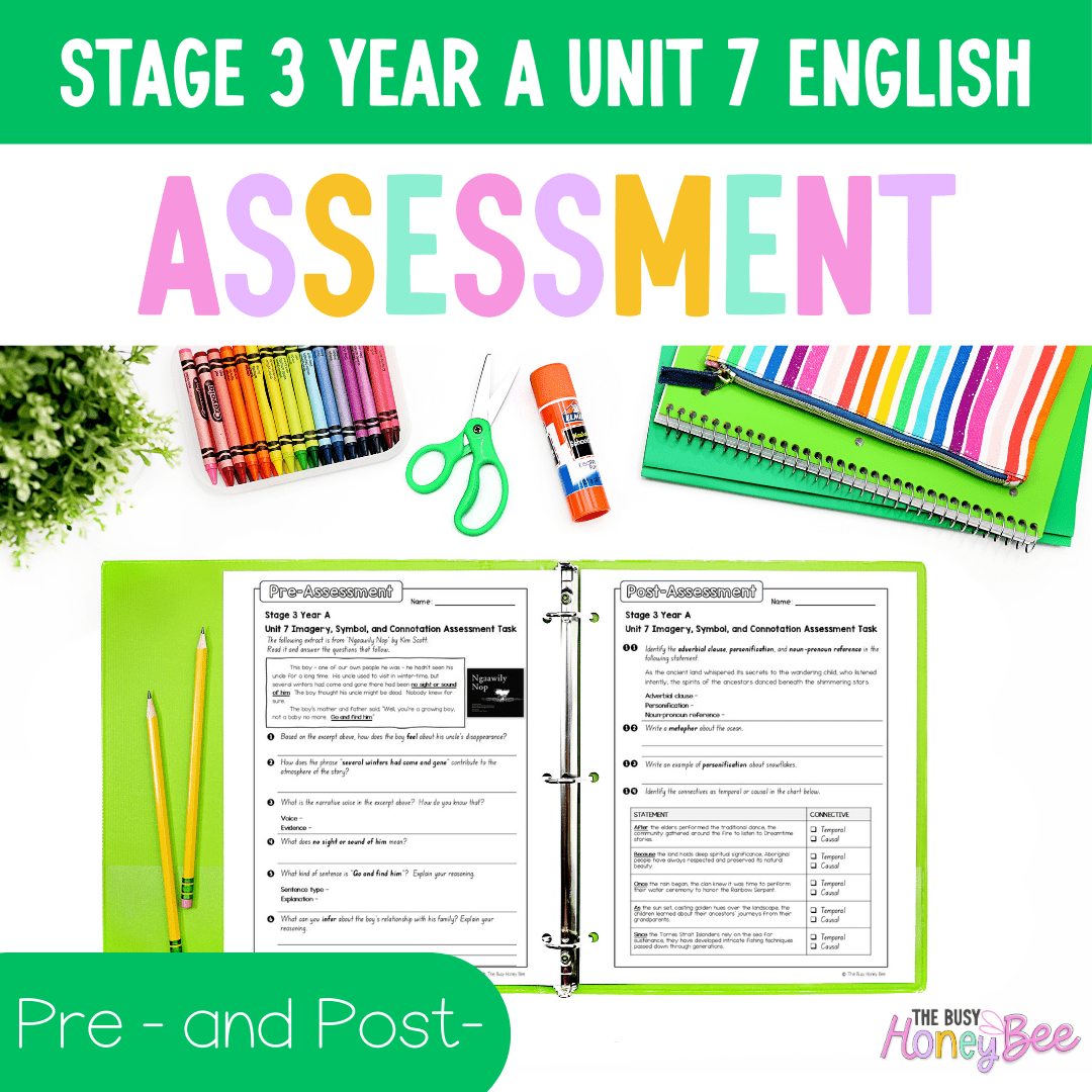 Stage 3 Year A English Pre- and Post-Assessment Unit 7 Imagery, symbol and connotation -